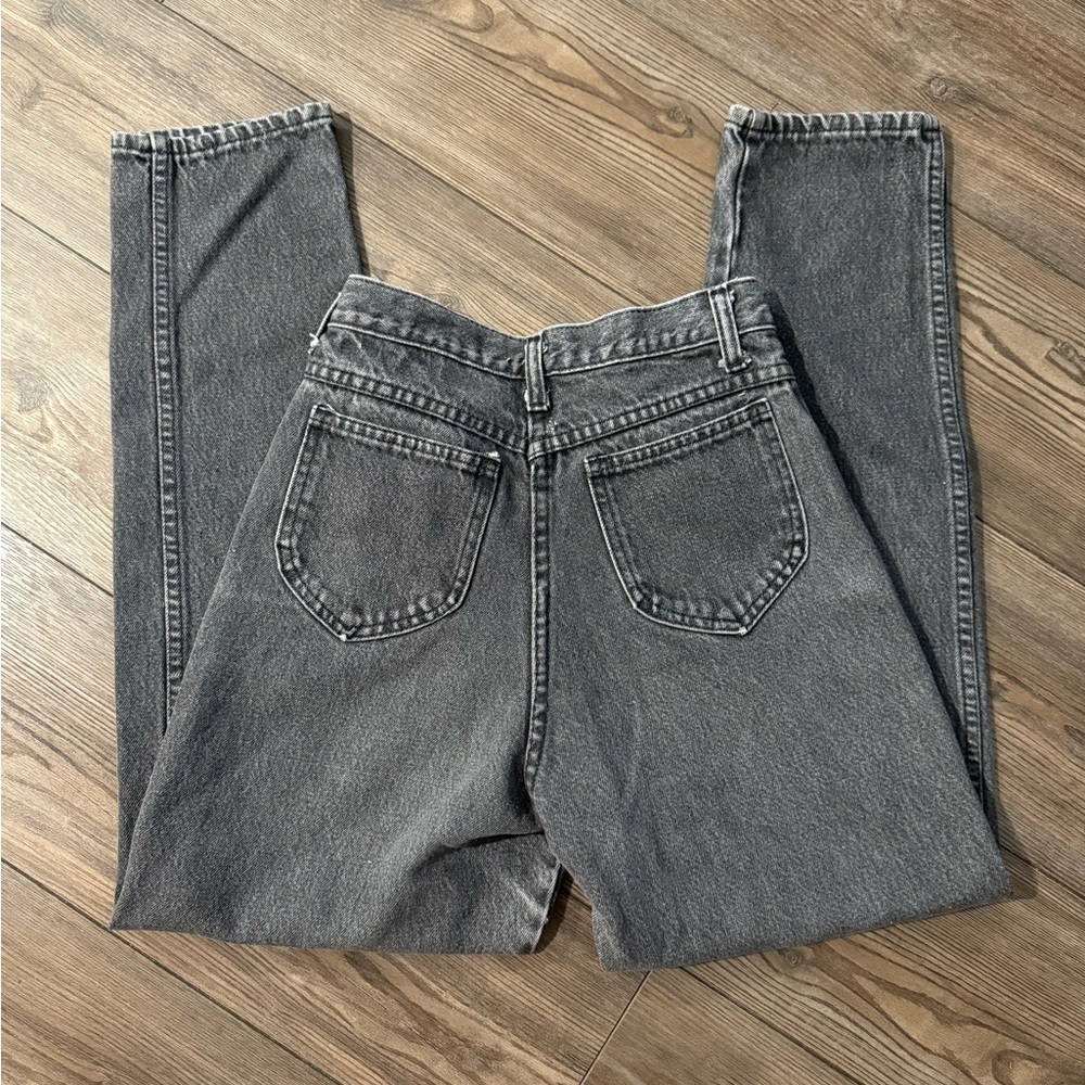 Vintage Congo Jeans Black High Rise Straight Leg Denim Womens XS 25x28